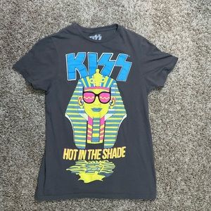 Kiss Hot In The‎ Shade T-Shirt Adult SM Short Sleeve Crew Neck Graphic Logo Gray